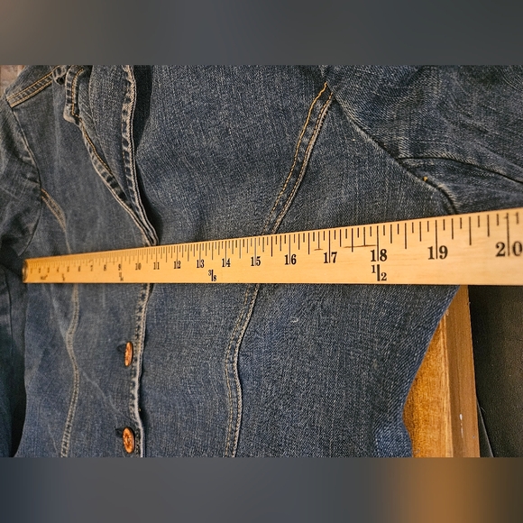 Levi Strauss Signature Denim Blazer Jacket Women’s Large Stretch Jean Jacket - Picture 8 of 10